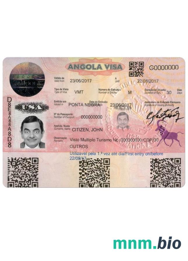 Angola entry visa version 2
